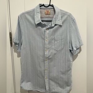 Jachs New York medium short sleeve blue shirt with white stripes, like new